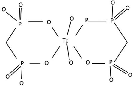 Chemical structure of 99m Tc MDP.